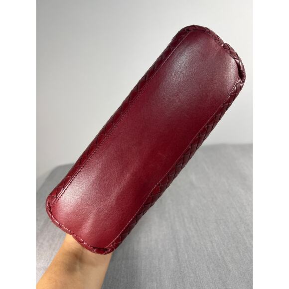 Talbots Gold Ball Kiss lock Closure Red Weave Clutch Crossbody Bag. - Picture 6 of 15